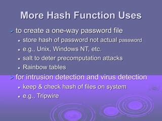 Hash Functions - Uses, Requirements, Secure Hash Algorithm | PPT