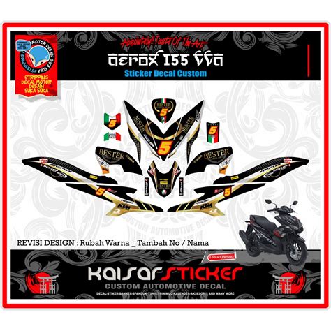 Jual Decal Aerox Vva Stiker Aerox Vva Striping Aerox Vva