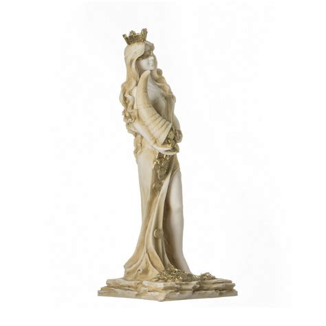 Goddess Of Wealth Tyche Lady Luck Fortuna Statue Alabaster Sculpture