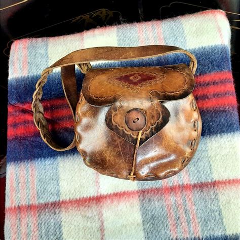 Vintage Painted And Tooled Leather Saddle Bag Handma Gem