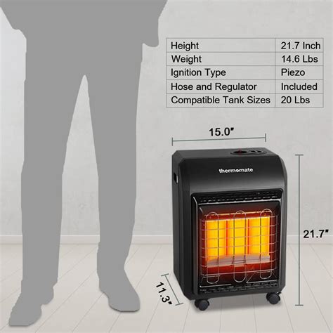 Buy Propane Heater Thermomate 18 000 Btu Portable Lp Gas Heater With 3 Power Settings Mobile