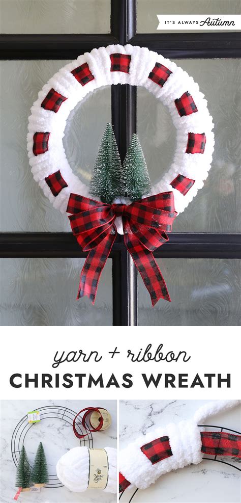 DIY Yarn Ribbon Wreath Ribbon Wreath Christmas Holiday Wreaths Diy