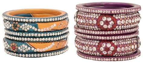 Buy New Dimond Churi Center Multi Colour Lac Bangle Set For Women