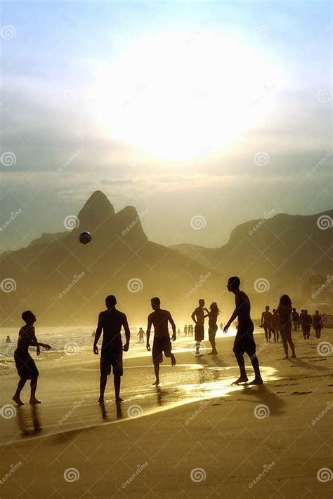 Carioca Brazilians Playing Altinho Futebol Beach Football Editorial