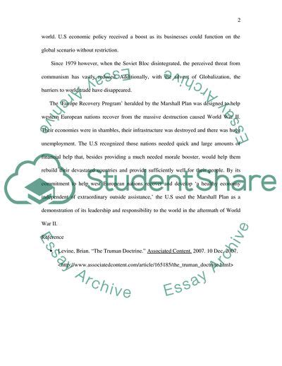 The Truman Doctrine The Cold War Assignment Example Topics And Well