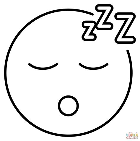 Sleeping Face Emoji coloring page | Free Printable Coloring Pages