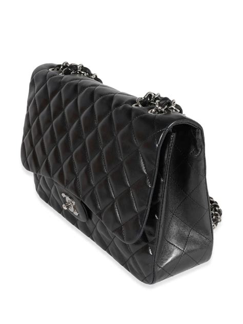 Chanel Pre Owned Jumbo Classic Flap Shoulder Bag Black Farfetch