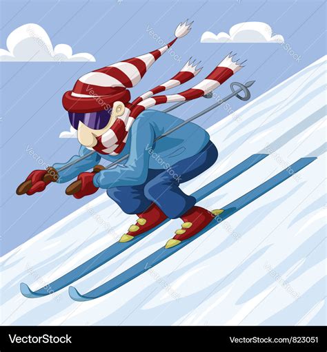 Skier Royalty Free Vector Image Vectorstock