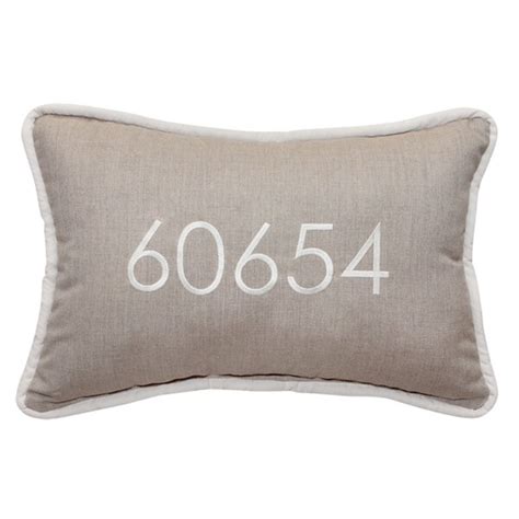 Inspiredvisions Zip Code Personalized Pillows Embroidered Sunbrella