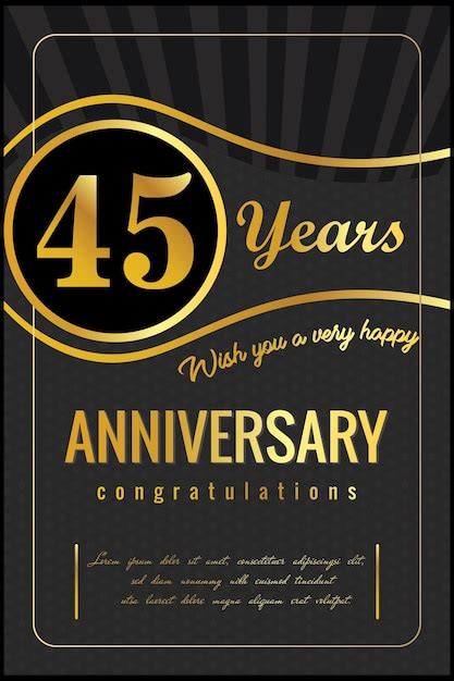 Premium Vector 45th Years Anniversary Vector Design For Anniversary