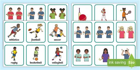 Auslan Sports Matching Cards Lehrer Gemacht Twinkl