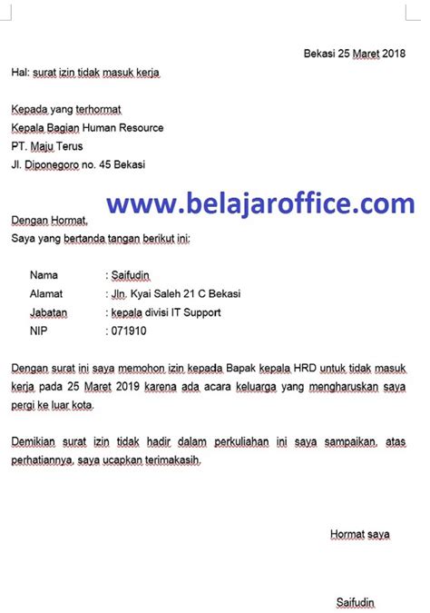 Detail Contoh Surat Izin Menikah Untuk Kantor Koleksi Nomer