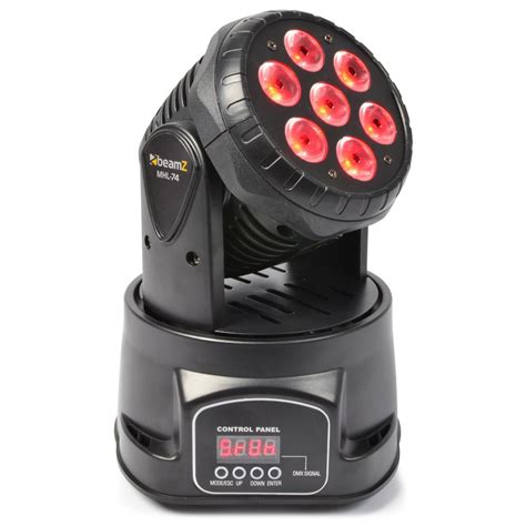 Beamz Mhl Mini Moving Head Wash X W Dmx Channel Quad Led