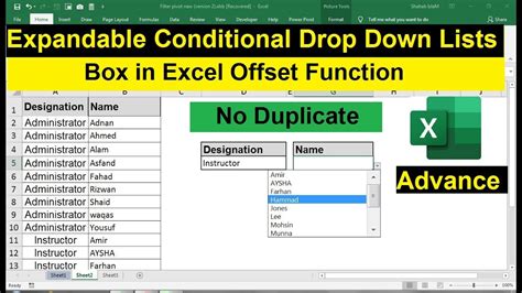 Dependent Drop Down List Excel Data Validation List If Statement