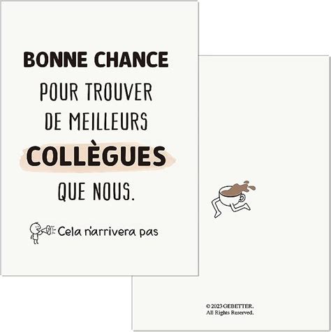 GEBETTER Cadeau Collègue Carte Vœux avec Enveloppe Bonne chance pour