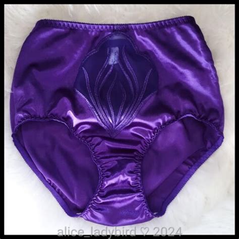 Vintage OLGA Shiny PANTIES Second Skin SATIN Full Brief Stretch Sheer