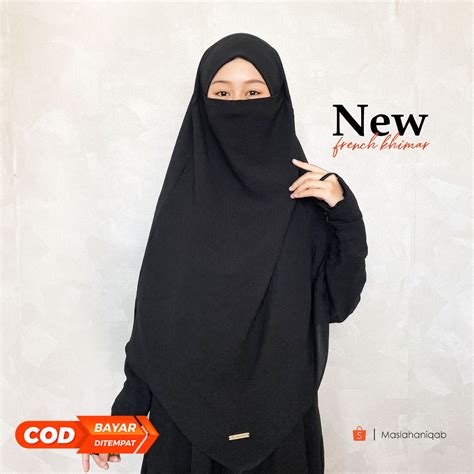 Jual Maslaha Niqab L New French Khimar L Daily French Khimar Crinkle