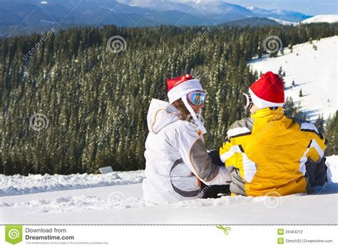 Love Pair On Ski Vacation Stock Photo Image Of Leisure 23484212