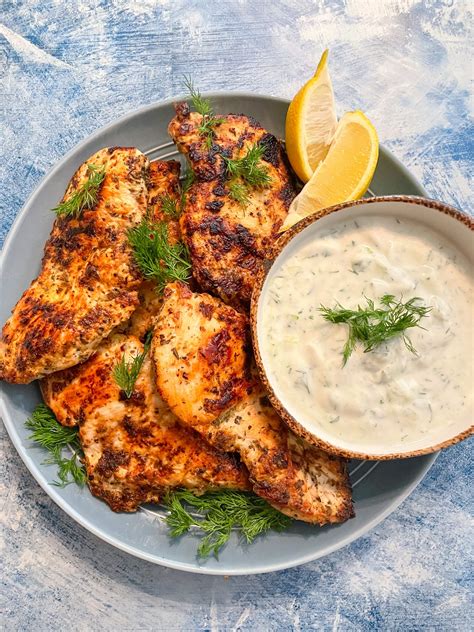 Greek Chicken With Tzatziki Sauce The Bite With Jackie