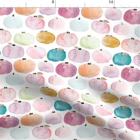 Fall Pumpkin Fabric Indy Bloom Pastel Pumpkin By Etsy