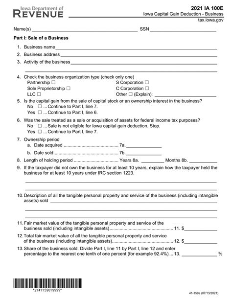 Form Ia100e 41 159 2021 Fill Out Sign Online And Download Fillable Pdf Iowa Templateroller