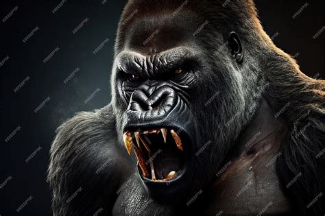 Angry Silverback Gorilla Face