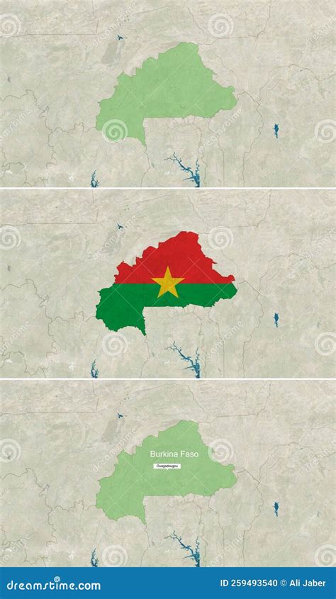 O Mapa De Burkina Faso Texto Sem Textura E Bandeira Ilustra O