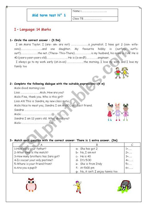 Th Form Esl Worksheet By Ben