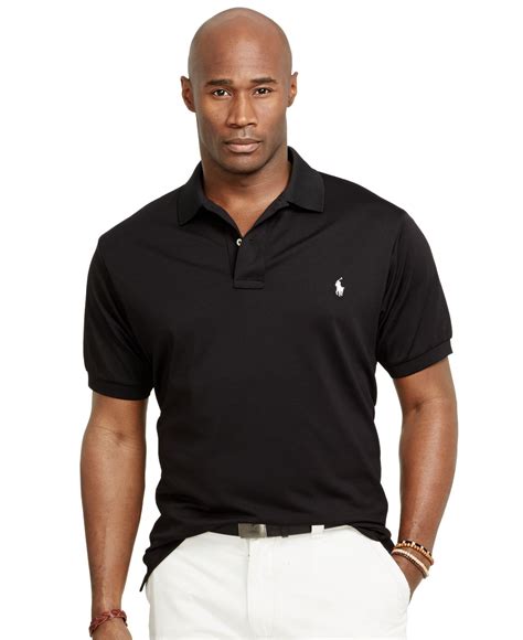 Polo ralph lauren Big And Tall Performance Mesh Polo Shirt in Black for ...