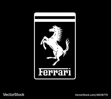 Ferrari brand logo symbol white design italian car