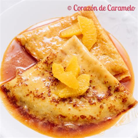 Crepes Suzette Receta francesa Corazón de Caramelo