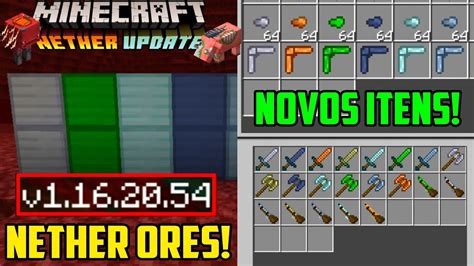 SAIU COMO TER NOVOS MINÉRIOS ESPADAS E MAIS NO MINECRAFT PE 1 16