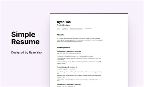 Simple Resume Template Figma