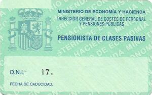 Tarjeta Funcional Pensionista De Clases Pasivas Social Security