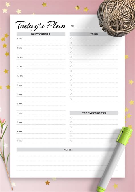 Day To Day Schedule Template Database