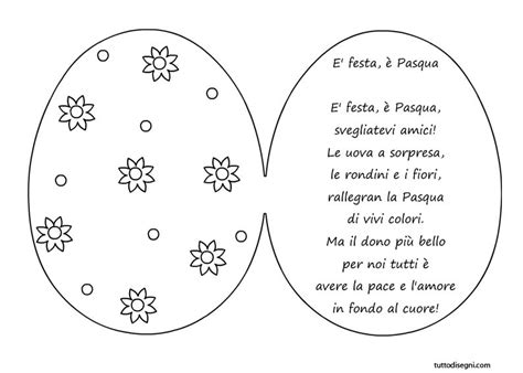 Biglietto A Forma Di Uovo Con Poesia Di Pasqua Tuttodisegni