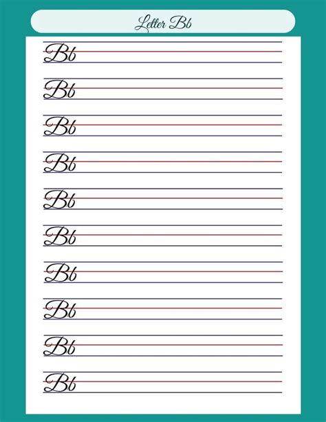 Free Printable Cursive B Worksheet