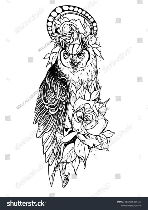 Vector Illustration Wild Totem Animal Owl Stock Vector Royalty Free