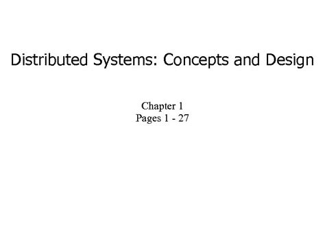 Distributed Systems Concepts And Design Chapter Pages