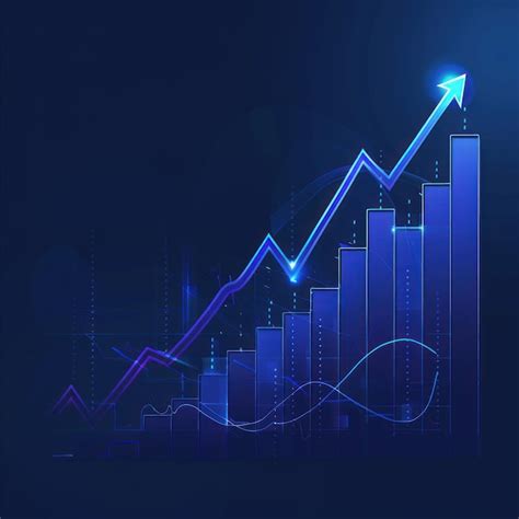 Financial Growth And Success With Rising Blue Arrow Graph Premium Ai