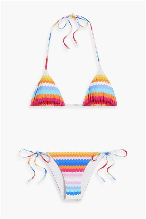 Missoni Printed Triangle Bikini In Light Blue ModeSens