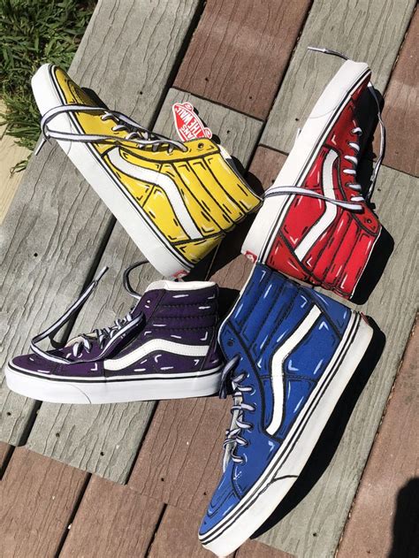 Art A Color Wheel Of Cartoon Vans Custom Painted Shoes Custom Vans