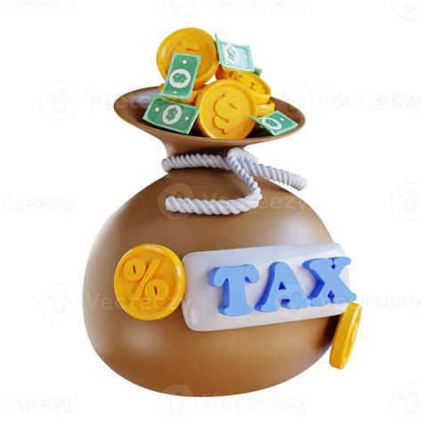 3d Illustration Money Bag And Tax 11720704 Png