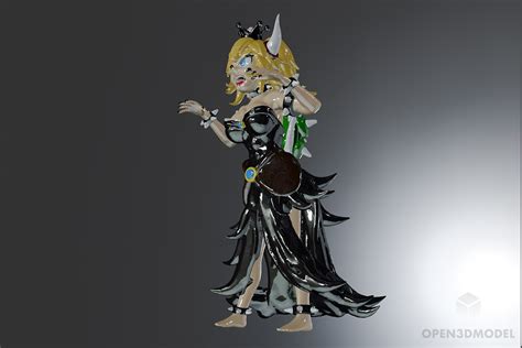 Bowsette Lady Character Free D Model Fbx Obj Open Dmodel