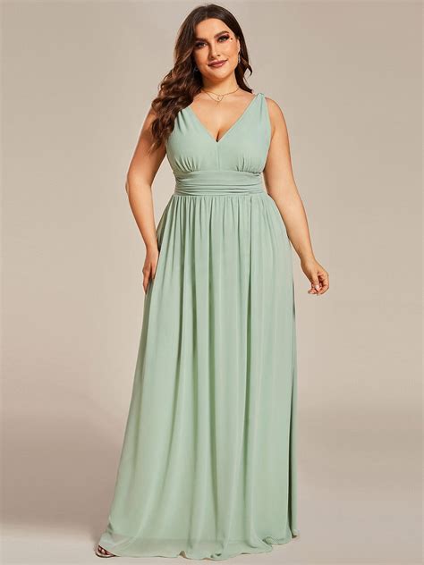 Plus Size Sleeveless Long Chiffon Bridesmaid Dress Ever Pretty Uk