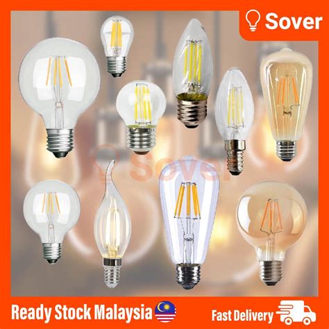 EDISON G80 G95 G125 ST64 C35 G45 E14 E27 LED SCREW BULB AND FILAMENT