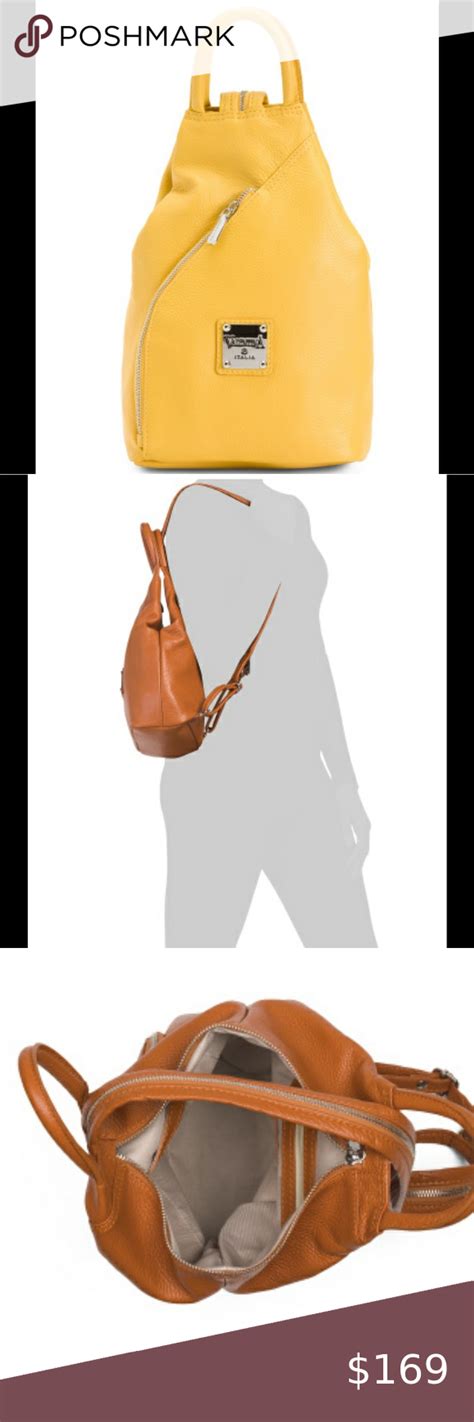 Valentina Made In Italy Leather Sling Backpack