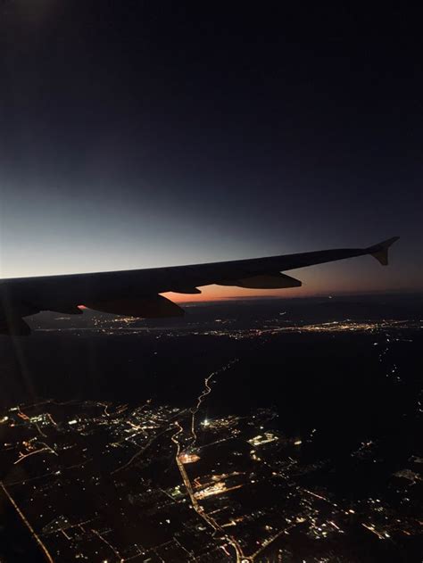 Airplane ️ view | City lights at night, Night aesthetic, Night city