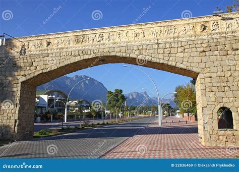 Street Of City Of Kemer Turkey Stock Image Image Of Ancient Road