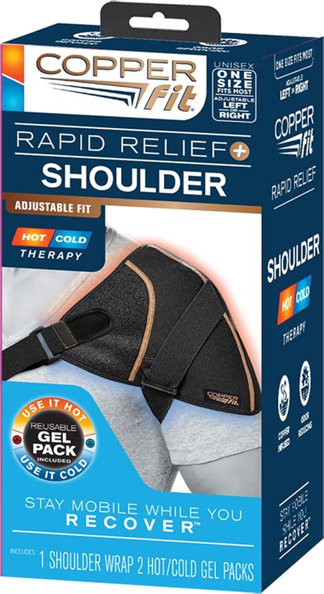 Copper Fit Mens Copper Fit Rapid Relief Shoulder Wrap With